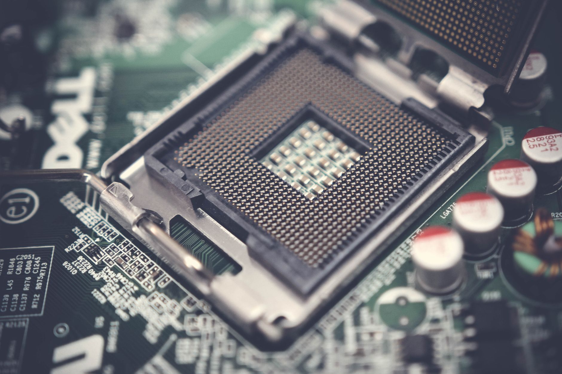 Close-up view of processing units computing neural models